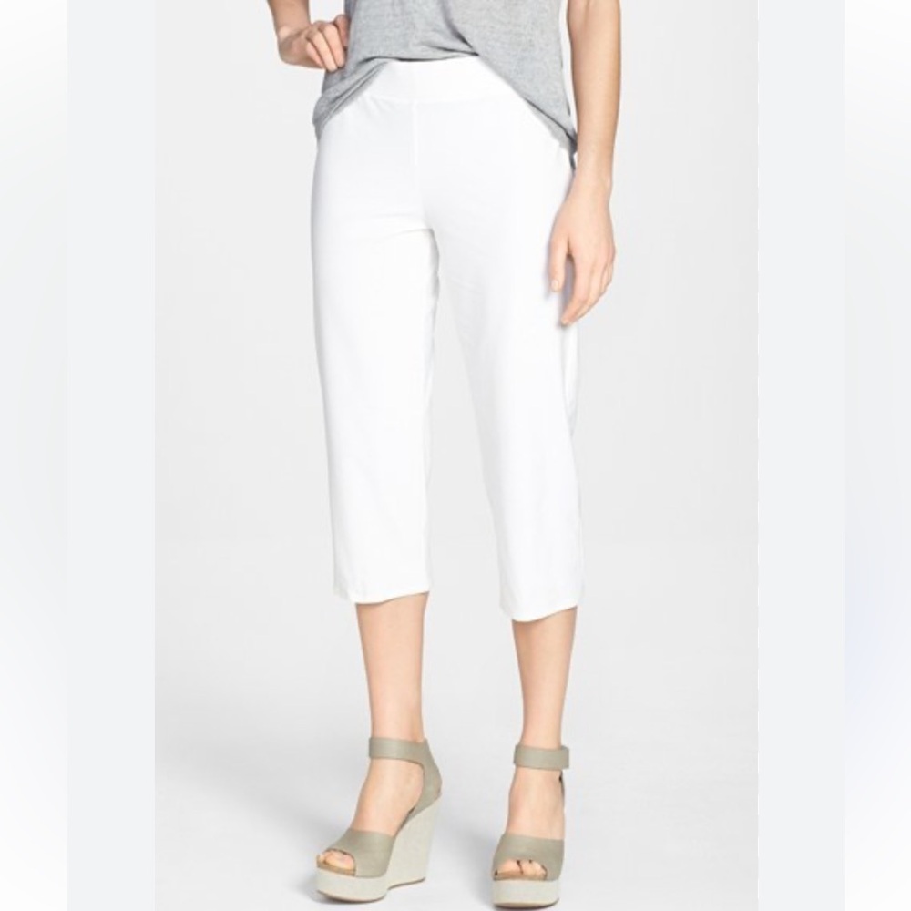 Eileen Fisher Ivory Capri Pants Minimalist Design Size XL